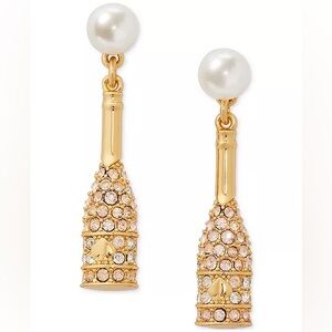 kate spade new york Gold-Tone Pavé & Imitation Pearl Champagne Drop Earrings